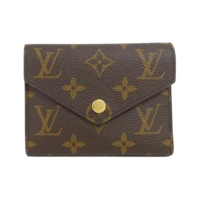 Pre-owned Louis Vuitton Fuchsia Marron Coated Canvas Wallet (tri-fold) () In Multi
