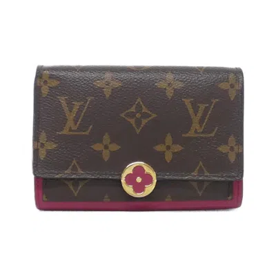 Pre-owned Louis Vuitton Fuchsia Marron Monogram Monogram Coated Canvas Leather Wallet (bi-fold) () In Multi