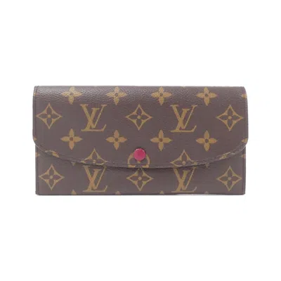 Pre-owned Louis Vuitton Fuchsia Marron Monogram Monogram Long Wallet (bi-fold) () In Multi