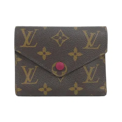 Pre-owned Louis Vuitton Fuchsia Marron Monogram Monogram Wallet (tri-fold) () In Multi