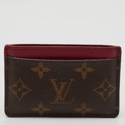 Pre-owned Louis Vuitton Fuchsia Monogram Canvas Card Holder