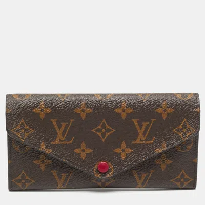 Pre-owned Louis Vuitton Fuchsia Monogram Canvas Josephine Wallet In Brown