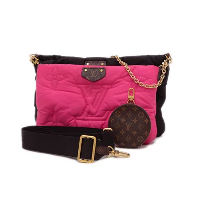 Pre-owned Louis Vuitton Fuchsia Monogram Pink Nylon Pochette Pouch Shoulder Bag ()
