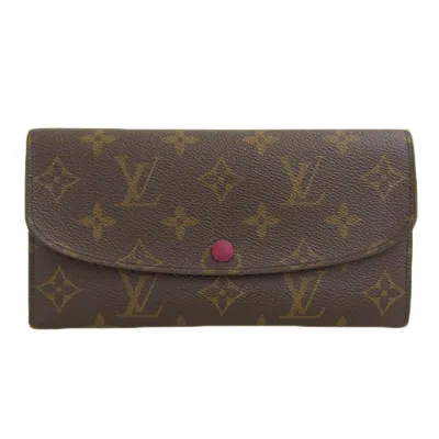 Pre-owned Louis Vuitton Fuchsia Monogram Purple Red Color Pvc Long Wallet (bi-fold) () In Multi