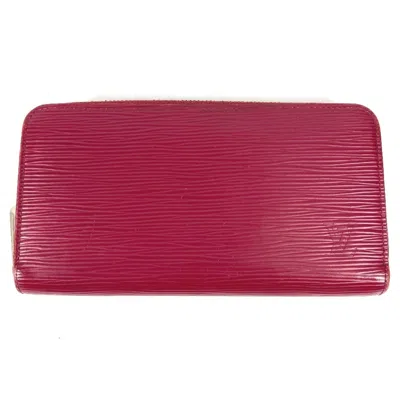 Pre-owned Louis Vuitton Fuchsia Pink Purple Epi Leather Long Wallet (bi-fold) () In Fuchsia, Pink, Purple