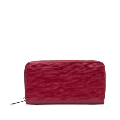Pre-owned Louis Vuitton Fuchsia Purple Leather Long Wallet (bi-fold) ()