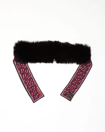 Pre-owned Louis Vuitton Fur Silk Scarf In Multi