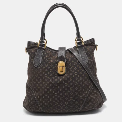Pre-owned Louis Vuitton Fusain Monogram Idylle Canvas Elegie Bag In Brown