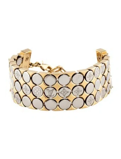 Pre-owned Louis Vuitton Futura Two - Tone Monogram Bracelet, 7.25" In Multicolor