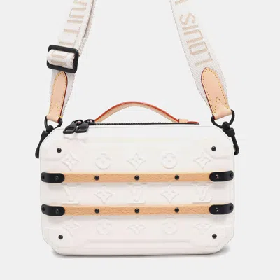 Pre-owned Louis Vuitton White/black Calf Leather Future Trunk Shoulder Bag