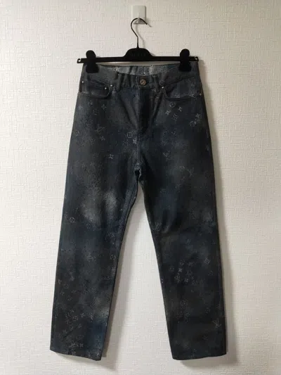Pre-owned Louis Vuitton Galaxy Monogram Jeans In Black