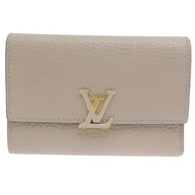 Pre-owned Louis Vuitton Galle Gray Leather Wallet (bi-fold) ()