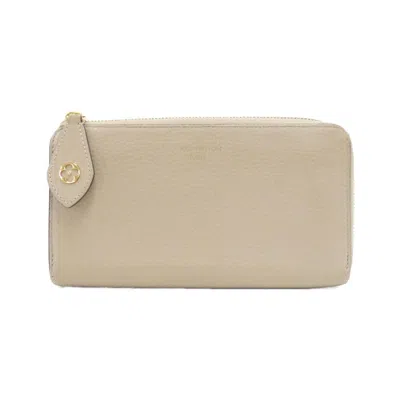 Pre-owned Louis Vuitton Galle Leather Long Wallet (bi-fold) () In Blue