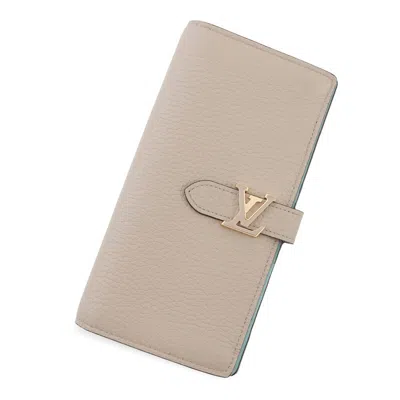 Pre-owned Louis Vuitton Galle Leather Long Wallet (bi-fold) () In Blue