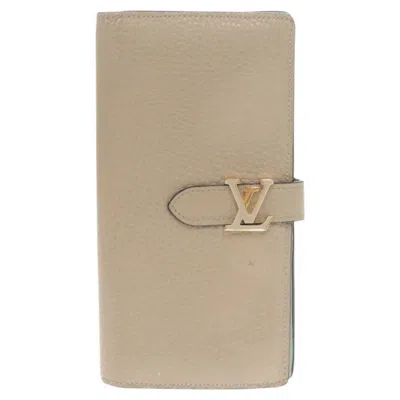 Pre-owned Louis Vuitton Galle Leather Long Wallet (bi-fold) () In Blue