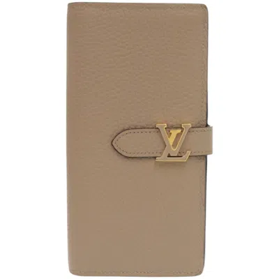 Pre-owned Louis Vuitton Galle Leather Long Wallet (bi-fold) () In Blue