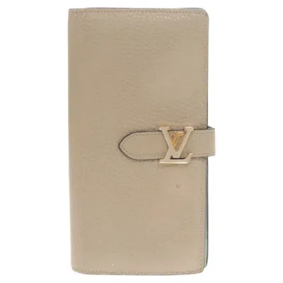 Pre-owned Louis Vuitton Galle Leather Long Wallet (bi-fold) () In Blue