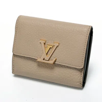 Pre-owned Louis Vuitton Galle Leather Wallet (tri-fold) () In Blue