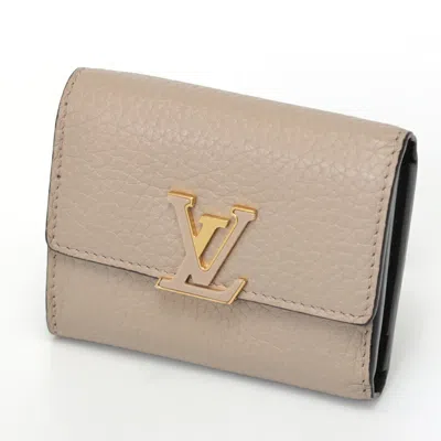 Pre-owned Louis Vuitton Galle Leather Wallet (tri-fold) () In Blue