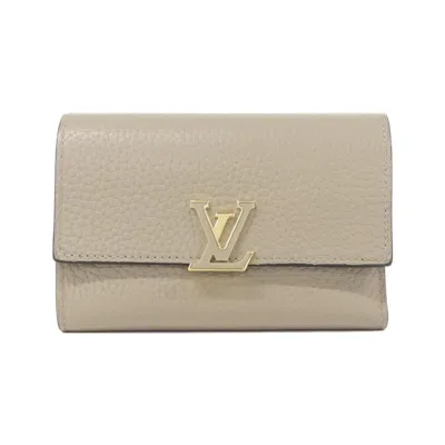 Pre-owned Louis Vuitton Galle Leather Wallet (tri-fold) () In Blue
