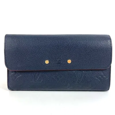 Pre-owned Louis Vuitton Galle Marine Rouge Navy Red Color Monogram Empreinte Long Bill Wallet (bi-fold) (pre-o In Galle, Marine Rouge, Navy, Red Color
