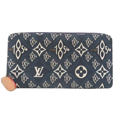 Pre-owned Louis Vuitton Galle Navy Monogram Long Wallet (bi-fold) ()