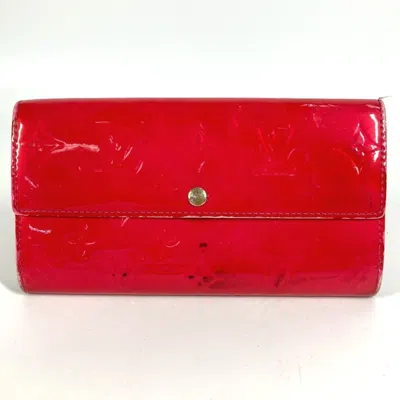 Pre-owned Louis Vuitton Galle Pink Rose Pop Monogram Vernis Long Wallet (bi-fold) ()
