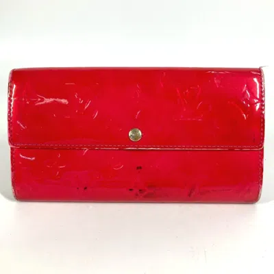 Pre-owned Louis Vuitton Galle Pink Rose Pop Monogram Vernis Long Wallet (bi-fold) () In Galle, Pink, Rose Pop