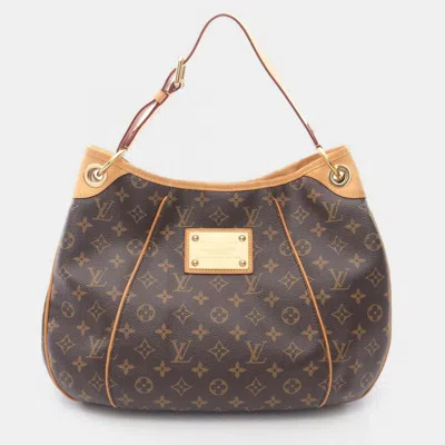Pre-owned Louis Vuitton Galliera Pm Brown Monogram Canvas Leather Shoulder Bag