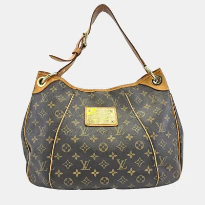Pre-owned Louis Vuitton Galliera Pm Monogram Canvas Leather Shoulder Bag In Brown