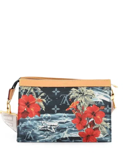 Pre-owned Louis Vuitton Gaston Wearable Wallet Limited Edition Monogram Surfin' Canvas Crossbody Bag In Multi