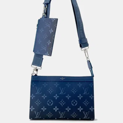 Pre-owned Louis Vuitton Gaston Wearable Wallet Navy Blue Monogram/gradient