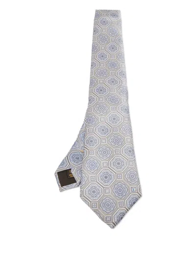 Pre-owned Louis Vuitton Geometric-print Silk Tie