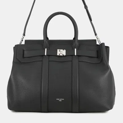 Pre-owned Louis Vuitton Georges Tote Noir Calf Leather Size Gm In Black
