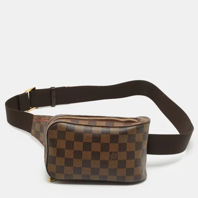 Pre-owned Louis Vuitton Geronimos Damier Ebene Canvas Bag In Brown