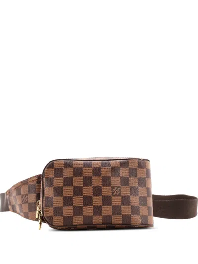 Pre-owned Louis Vuitton Geronimos Waist Bag Damier Belt Bag In Brown
