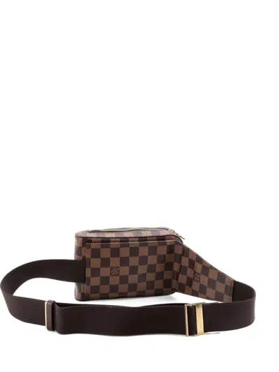 Pre-owned Louis Vuitton Geronimos Waist Bag Damier Belt Bag In Brown