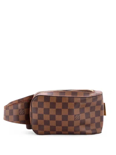 Pre-owned Louis Vuitton Geronimos Waist Bag Damier Belt Bag In Brown