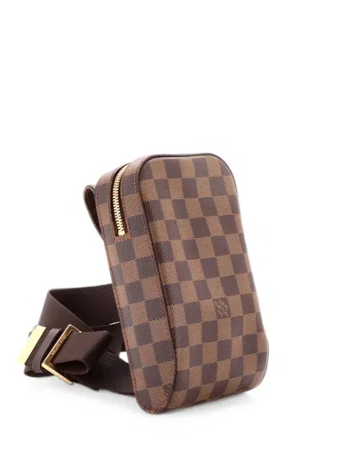 Pre-owned Louis Vuitton Geronimos Waist Bag Damier Belt Bag In Brown