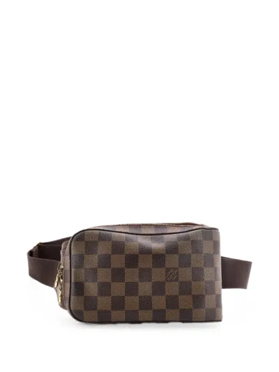 Pre-owned Louis Vuitton Geronimos Waist Bag Damier Belt Bag In Brown