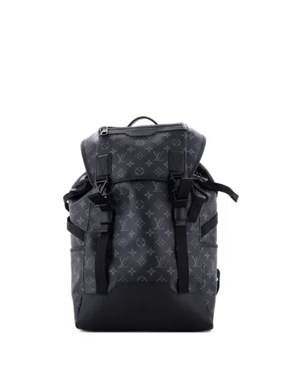 Pre-owned Louis Vuitton Getaway Monogram Eclipse Canvas Backpack In Black