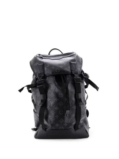 Pre-owned Louis Vuitton Getaway Monogram Eclipse Canvas Backpack In Black