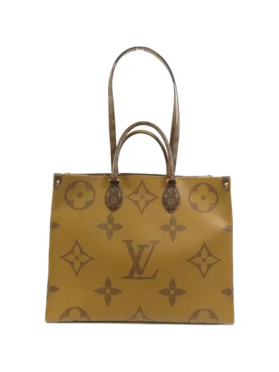 Pre-owned Louis Vuitton Giant On-the-go Gm Tote Bag In Brown