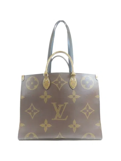 Pre-owned Louis Vuitton Giant On-the-go Tote Bag In Brown