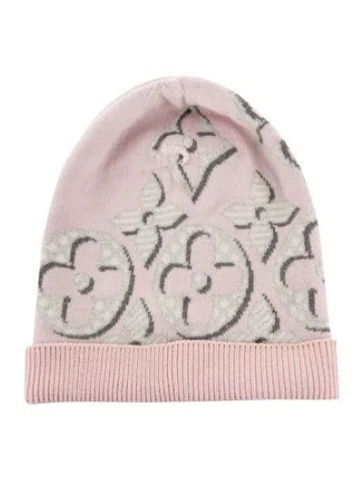 Pre-owned Louis Vuitton Giant Pop Monogram Beanie In Pink