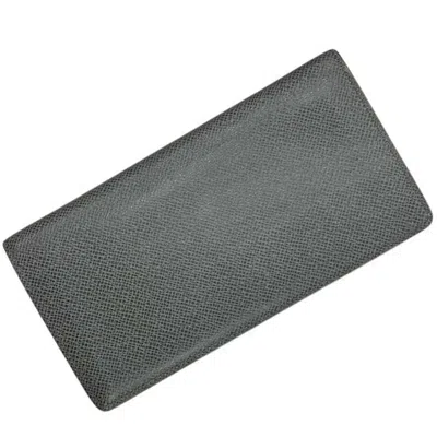 Pre-owned Louis Vuitton Glacier Gray Taiga Leather Long Wallet (bi-fold) ()