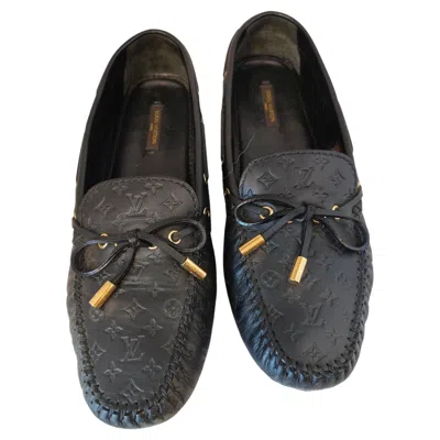 Pre-owned Louis Vuitton Gloria Black Leather Mocassin Size 39.5
