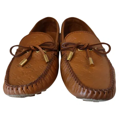 Pre-owned Louis Vuitton Gloria Brown Leather Mocassin Size 39.5