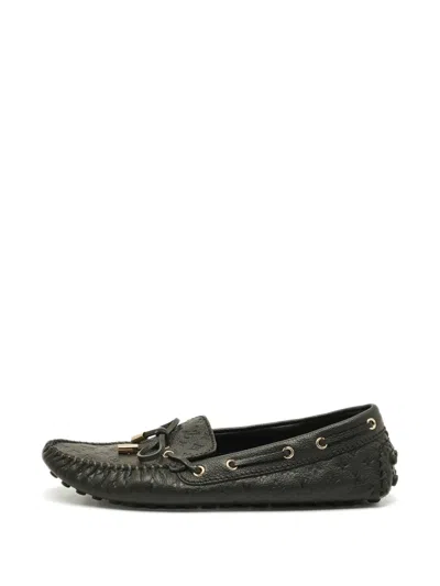 Pre-owned Louis Vuitton Gloria Monogram Loafers In Black