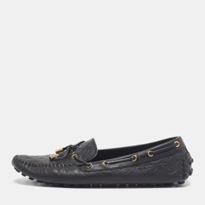 Pre-owned Louis Vuitton Gloria Size 39 Black Leather Loafers